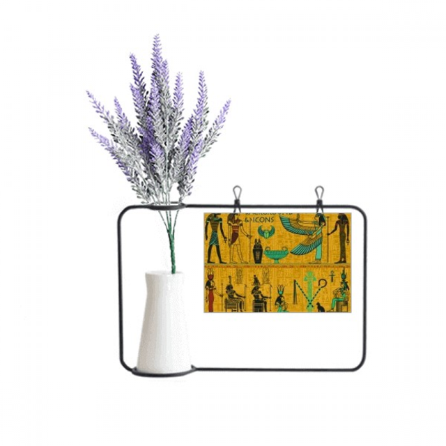 Ancient Egypt Pharaoh Art Pattern Artificial Lavender Flower Vase Bottle Card