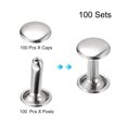 thumbnail image 3 of 100 Sets Leather Rivets 6x10mm Double Cap Rivets Silver Tone, 3 of 6