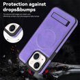 thumbnail image 4 of Mantto Cases for iPhone 15 Plus Case Compatible with MagSafe Kickstand Vegan Luxury Leather Slim Classic Luxury Elegant Thin Protective Cover For iPhone 15 Plus, Purple, 4 of 10