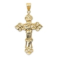 thumbnail image 2 of Diamond2Deal 14K Yellow Gold Cara Vaca Crucifix Cross Pendant for Women (L-26 mm,W-13 mm), 2 of 6
