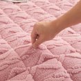 thumbnail image 3 of Maplenight Premium Thick Taffeta Velvet Queen Size Mattress Pad with Cotton Quilting - Foldable, Warm Flannel Mattress Cover Pink, 3 of 4