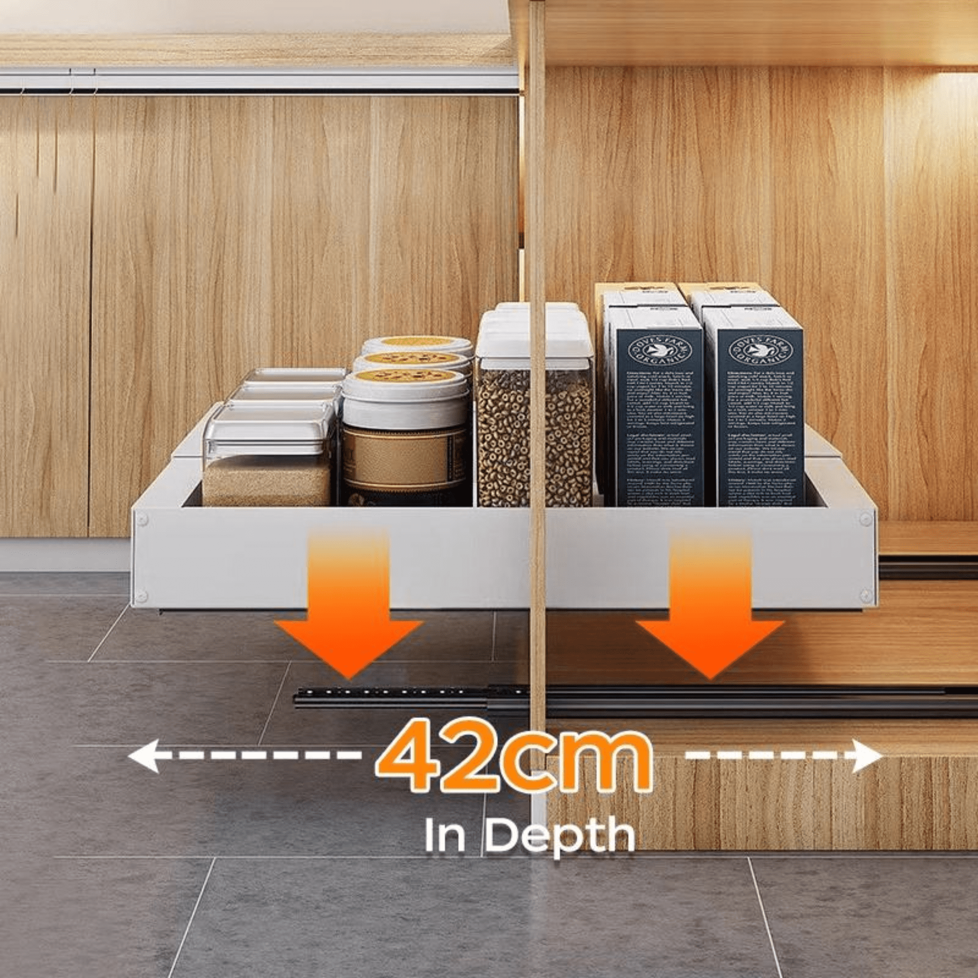 Expandable Pull Out Cabinet Organizer, 12–21 Inch Slide Out Drawer Shelf, Heavy Duty Carbon Steel Storage Rack with Adhesive Installation for Kitchen Bathroom Cabinet
