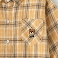 thumbnail image 3 of Fesfesfes Girls Plaid Shirt Long Sleeve Top with Double Pockets Loose Tunic Blouse for Fall Winter Casual Wear Comfortable Soft Breathable Fabric for Kids Toddler Children(Yellow#1,7-8 Years), 3 of 4