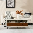 thumbnail image 2 of Gymax Coffee Table Modern Rectangle w/ Storage Shelf & Drawers Living Room Furniture, 2 of 10