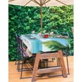 thumbnail image 3 of Outdoor Tablecloth with Umbrella Hole & Zipper, Beach Ocean Waves Rectangle Tablecloth 60x102 Inch, Summer Tropical Palm Tree Leaves Patio Table Cover Waterproof Table Cloth for Picnic/Party, 3 of 7