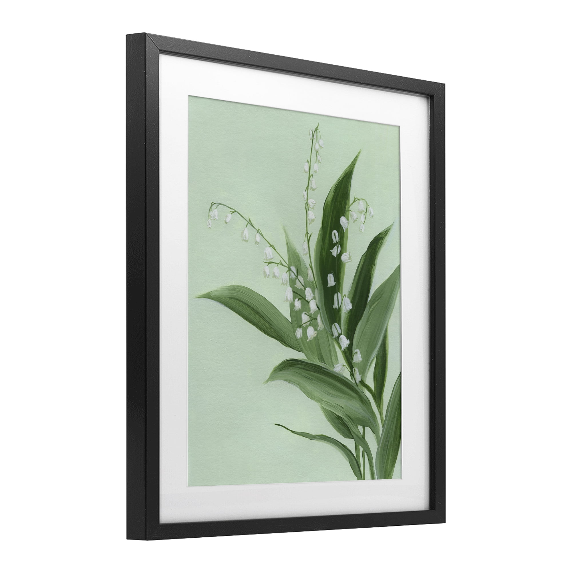 Stupell Industries Gentle Lily of Valley Black Framed Print Under Glass, design by Grace Popp