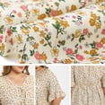thumbnail image 5 of DARING DIVA Women's Plus Ditsy Floral V Neck Tie Front Ruffle Sleeve Blouse 4X Beige, 5 of 6