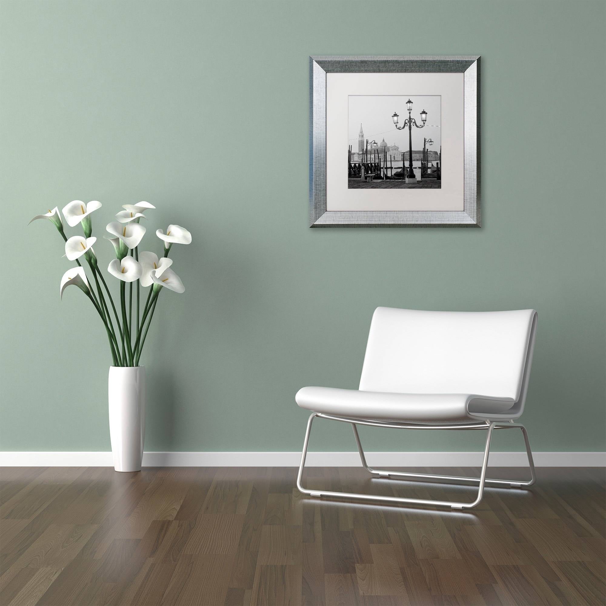 Trademark Fine Art "Venezia IV" Canvas Art by Alan Blaustein, White Matte, Silver Frame