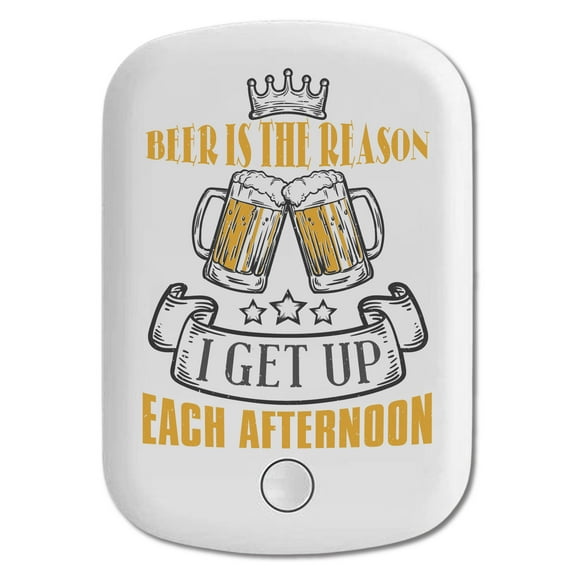 DistinctInk Magnetic Battery Pack, 5000 mAh Wireless Portable Charger with USB-C Cable, Compatible with MagSafe iPhone 14 / 13 / 12 Series - Beer Reason Get Up Afternoon