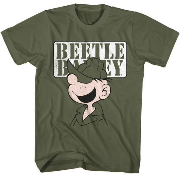 Beetle Bailey Face Military Green T-Shirt