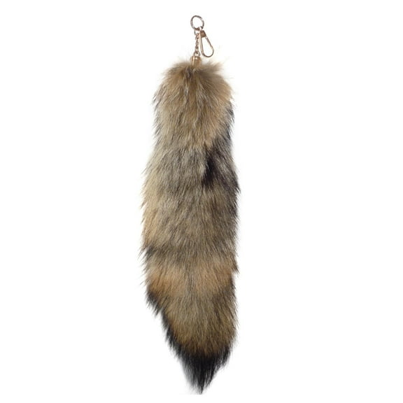 ARUTOOY Premium Faux Fur Tail Keychain Realistic Fluffy Fox Tail Accessory for Bags Costumes and Cosplay, Tail Keychain Gift for Party