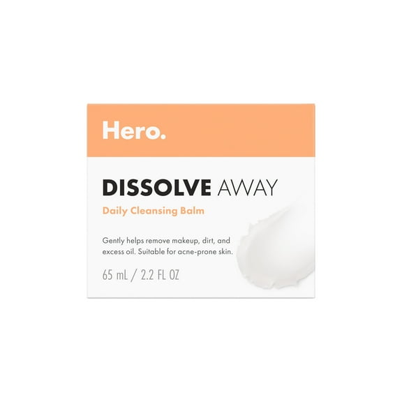 Hero Cosmetics Dissolve Away, Daily Cleansing Balm for Removing Makeup and Grime, 65ml