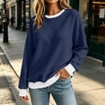 thumbnail image 6 of Chiccall Women's Fleece Crewneck Sweatshirt, Long Sleeve Loose Fit Pullover Casual Tops for Women, 6 of 9