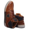thumbnail image 4 of Pantofola D'Oro Frederico Mid Men's Hi Top Lace Up Leather Vintage Sneaker In Tan Size 9, 4 of 6