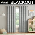 thumbnail image 3 of Eclipse Kids Dot Clip 100% Blackout Rod Pocket Back Tab 84" long x 40" wide Curtain panel in Grey, 3 of 8