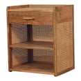 thumbnail image 4 of Oak-ish Bedside with T-bar Design / Serves as Functional Bedroom Storage, 4 of 5