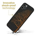 thumbnail image 3 of Case Yard Wooden Case for iPhone-12-Pro-Max Soft TPU Silicone cover Slim Fit Shockproof Wood Protective Phone Cover for Girls Boys Men and Women Supports Wireless Charging Half Tree Design, 3 of 7