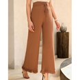 thumbnail image 3 of Women Flared Trousers, Loose Women High Waist Slim Flared Pants Invisible Zipper Slim Fit For Work For Holiday, 3 of 6