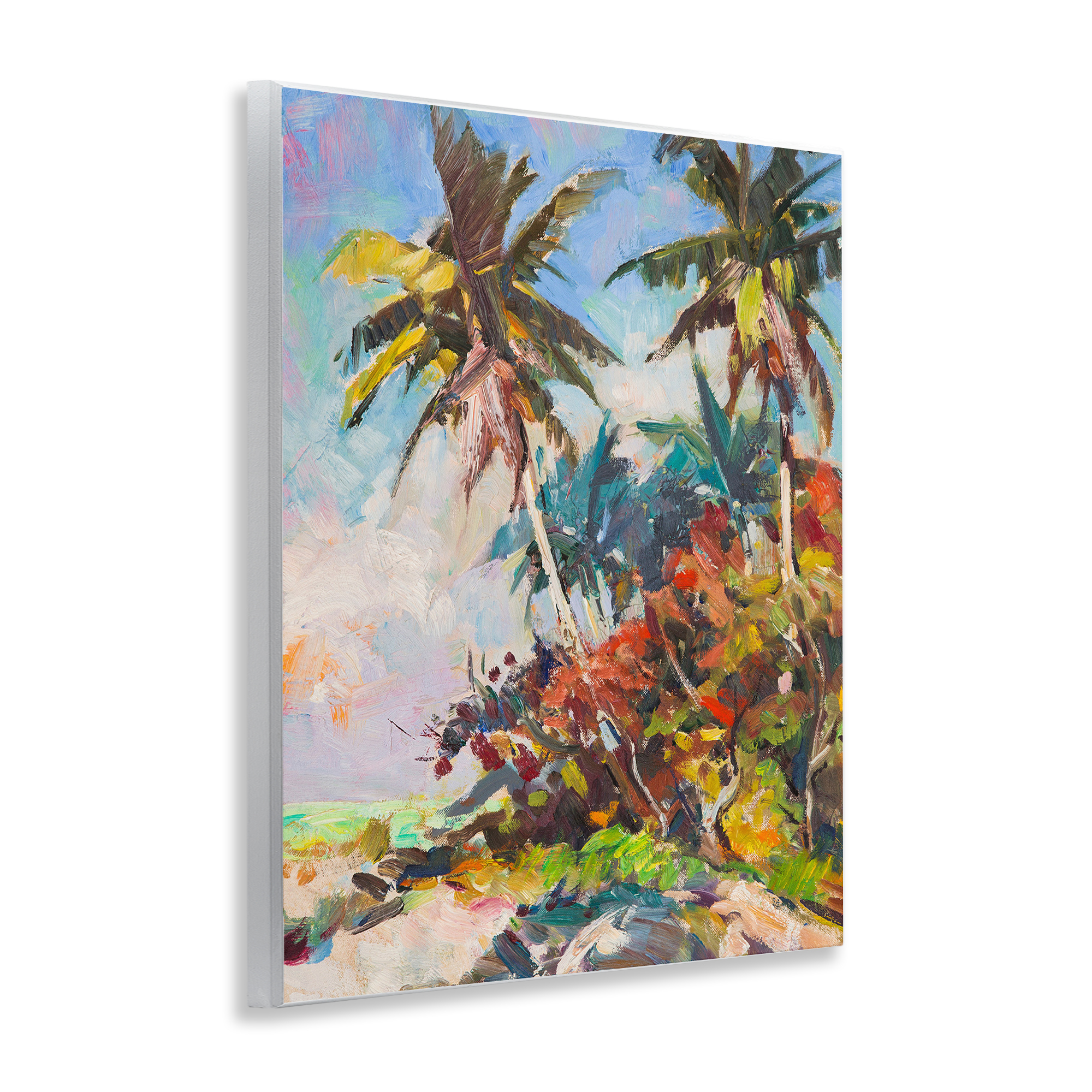 Stupell Industries Vivid Palm Nature Landscape Painting Unframed Art Print Wall Art, 11 x 14