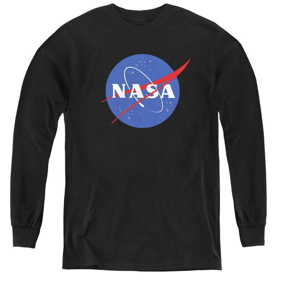 Nasa Meatball Logo Youth Long Sleeve T-Shirt Tee Black
