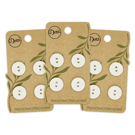 UPC: 0072879308570 | Dritz Recycled Corozo Round Button 15mm Light Gray 3 Pack (12 Count)