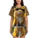 thumbnail image 1 of Balery Heavy Metal Style Guinea Pig Conjunto de Pijama para Mujer con Estampado, Dos Piezas de Manga Corta y Shorts, Ropa de Dormir Suave con Cuello Redondo y Bolsillos-Medium, 1 of 6