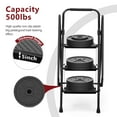 thumbnail image 4 of 4 Step Ladder, Lightweight Folding Step Stool with Wide Anti-Slip Pedal and Safety Handle, Foldable Step Stool, Multi-purpose Steel Step Ladder for Home, Office, 4 of 17