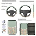 thumbnail image 3 of Jeiento Hippie Flower Car Seat Covers Set for Women Steering Wheel Cover Seat Belt Covers Auto Armrest Cover Cushion Cup Holders Keychain, 13 PCS Automobile Accessory, 3 of 8