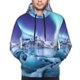 thumbnail image 2 of Bingfone Night At Lake Aurora 1 Men's Drawstring Hoodie Long Sleeve Pocket Sweatshirts-X-Large, 2 of 6