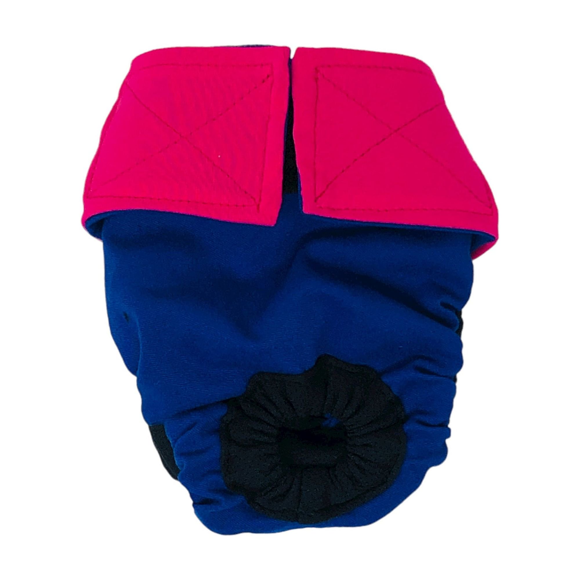 Barkertime Hot Pink on Blue Dog Diaper