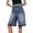 A-Sky Blue1007, variant on Women's High Waist Denim Shorts Raw Hem Street Daily Knee Length Jorts