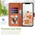 thumbnail image 3 of for iPhone 11 Pro Wallet Case,for iPhone 11 Pro Case,Card Holder Floral Leather Kickstand Flip Cases,Wrist Strap, Closure,Shockproof Protective Cute Cover for Women Girl (Brown), 3 of 14