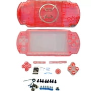 Replacement Housing Shell 3000, Clear Case with Buttons, Full Set Cover with Screws for Game Console Repair