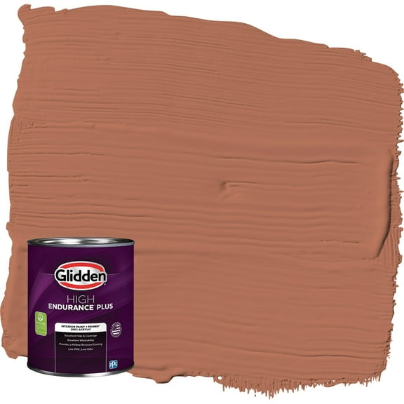 Glidden HEP Copper Beech / Orange Flat Interior Paint with Primer, 1 Quart