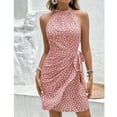thumbnail image 2 of Robes pour Femmes, Mode d'Été pour Femmes Robe Plissée Imprimée Sans Manches à Col Suspendu avec Fermeture Éclair, 2 of 5