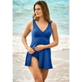 thumbnail image 4 of Swim 365 Women's Plus Size Surplice Swim Dress, 4 of 5