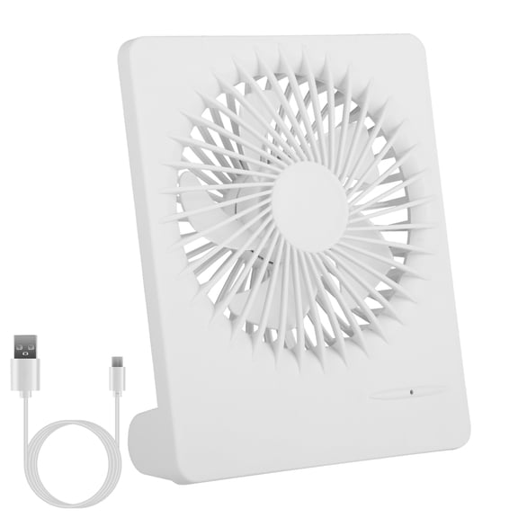 Portable USB Desk Fan - Rechargeable, Quiet, 5 Blades, 3 Speeds for Office & Bedroom