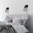 thumbnail image 5 of 2-Piece Bedroom Bedside Cage Wall Sconce Industrial Plug Wall Sconce With Push Button Switch, 5 of 5