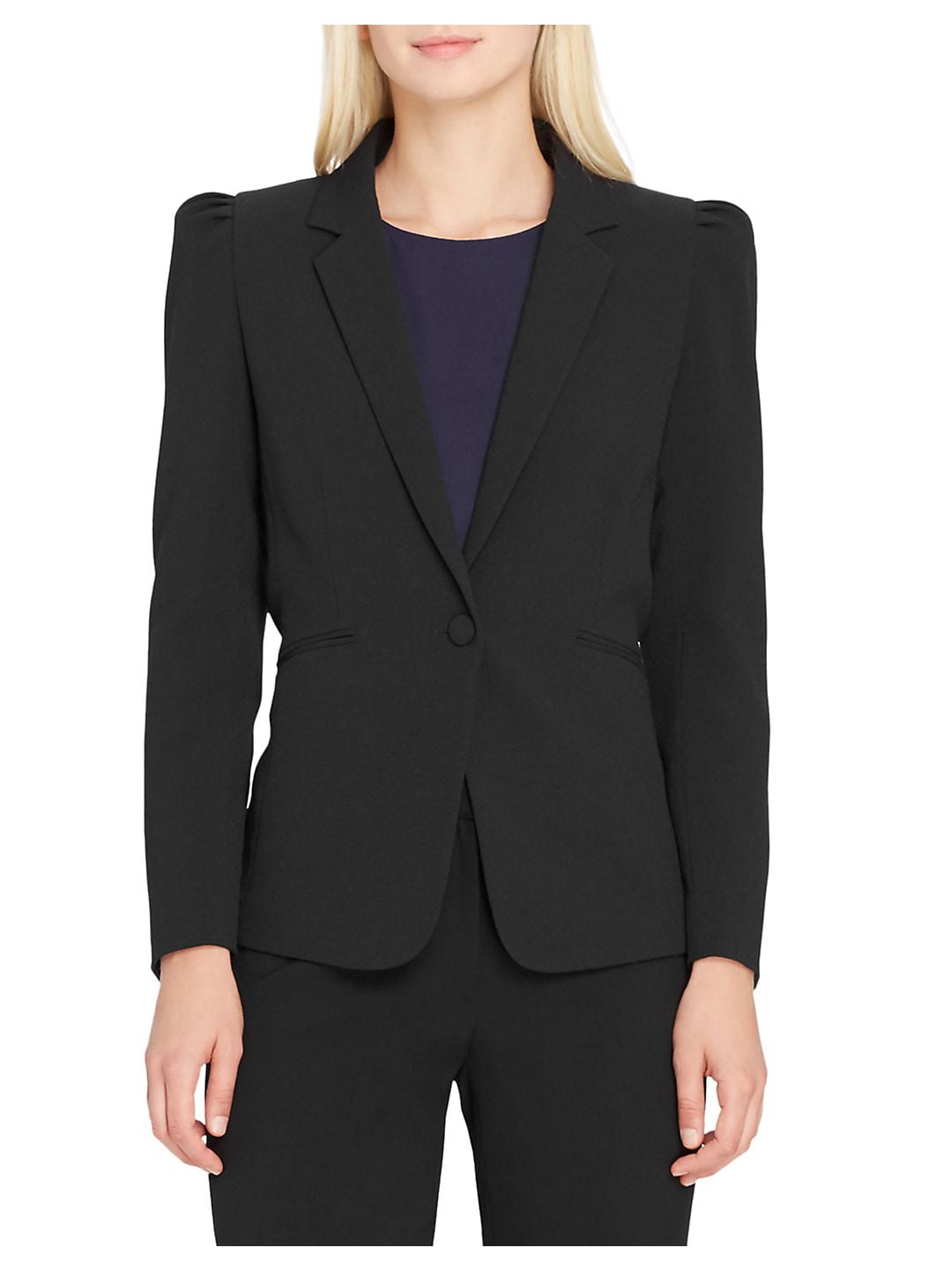 Tahari by ASL Womens Pebble Crepe One-Button Jacket