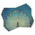 thumbnail image 1 of Ambesonne Vintage Place Mats Set of 4, Ferris Wheel Fun Retro, Standard Size, Blue, 1 of 6