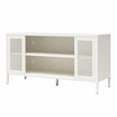 thumbnail image 5 of Systembuild Evolution Sunset District Metal TV Stand for TVs up to 50" with Perforated Metal Mesh Accents, Soft White, 5 of 13