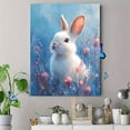 thumbnail image 4 of Qisvanset 12x16 Inch Blue Watercolor Bunny Canvas Wall Art, Whimsical Rabbit Soft Kids Nursery Room Decor, 4 of 8