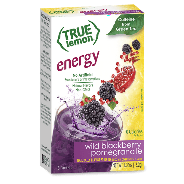 (6 Packets) True Lemon Energy Wild Blackberry Pomegranate Sugar Free