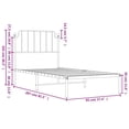 thumbnail image 2 of vidaXL Bed Frame White Powder-coated steel Twin Bed Frame Rectangular, 2 of 4