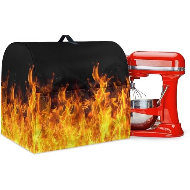 Cool Fire Print Stand Mixer Covers Compatible with Kitchen Aid Mixer 4.5-5 Quart Mixer Dust Covers Fit All Tilt Head Bowl Lift Models