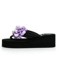 thumbnail image 2 of Women’s Floral Flip Flop With&nbsp;Pearl 2.1 Inch Summer&nbsp;Platform&nbsp;Sandals Girls&nbsp;Heels&nbsp;Thong&nbsp;Shoes Arch Support Comfortable Soft Cushion Floral&nbsp;Wedges Floral Purple 41, 2 of 5