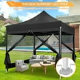 thumbnail image 6 of SANOPY 10x10 Heavy Duty Pop up Canopy with 4 Mosquito Net Sidewalls, Easy to Set up Temporary Shelter for Party, Backyard Event, Camping, and Beach Trip with a Handbag, Black, 6 of 12