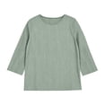 thumbnail image 3 of Neewe Cotton Linen 3/4 Length Sleeve Womens Tops Casual Crewneck Pullover Tunics Summer Comfy Blouses Fashion 2026, 3 of 6
