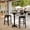 Black Faux Marble/Black Base, variant on Flash Furniture 24" Round Tabletop with TopGuard HPL Technology in White Faux Marble with 22" x 22" Black Bar Height X-Base