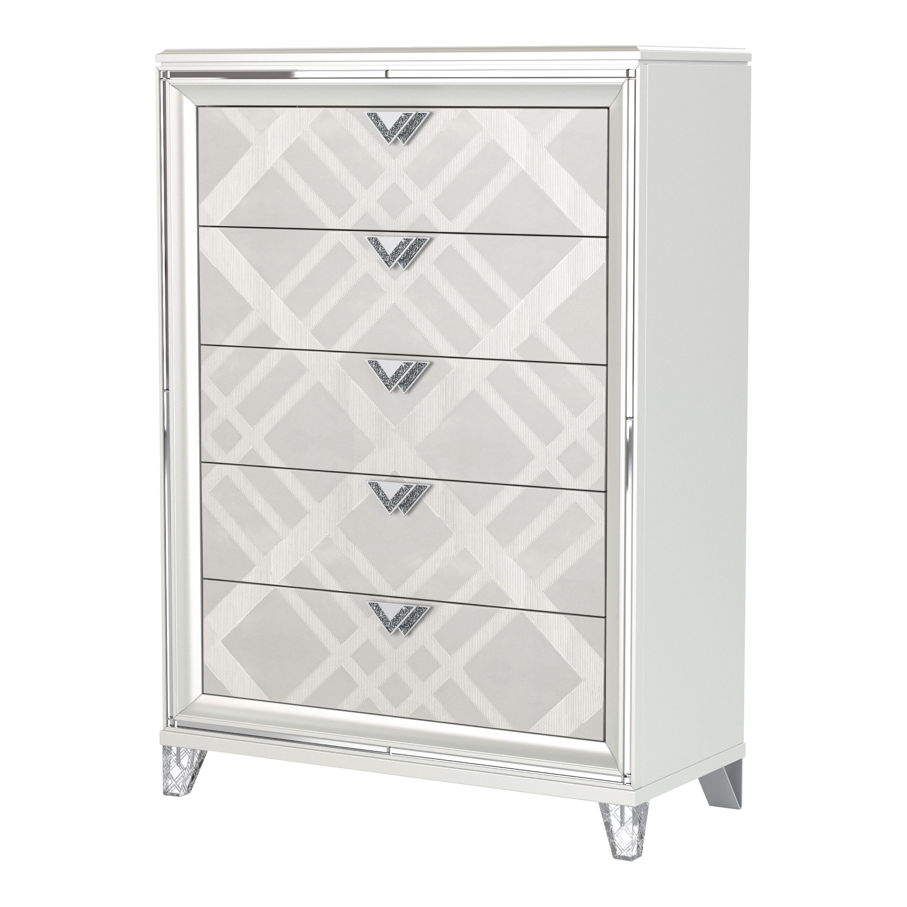 Furniture of America Avea Adult Contemporary 5-Drawer Vertical Dresser, White